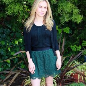 J. Crew Skirts - J. Crew Dark Green Lace Mini-Skirt J. Crew Skirts - J. Crew Dark Green Lace Mini-Skirt